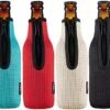 WK ieason Beer Bottle Sleeve Insulators 12oz 330ml Standard Beer Bottle Cooler Covers Zip-up Bottle Jacket 12OZ Beer Bottle Holder Non-Slip Thick Neoprene Sleeves 4Pcs Pack (Black/Red/Blue/Grey)