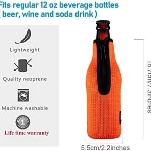 WK ieason Beer Bottle Sleeve Insulators 12oz 330ml Standard Beer Bottle Cooler Covers Zip-up Bottle Jacket 12OZ Beer Bottle Holder Non-Slip Thick Neoprene Sleeves 4Pcs Pack (Black/Red/Blue/Grey)