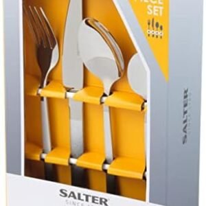 Salter 16-Piece Cutlery Set- Silver Ombre Coated 18/0 Stainless Steel Tableware