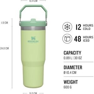 Stanley IceFlow Flip Straw Water Bottle with Straw 0.89L - Keeps Cold for 12+ Hours - Leakproof - Stainless Steel Water Bottle - BPA-Free Travel Mug - Easy to Carry - Dishwasher Safe