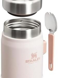 Stanley Classic Legendary Food Jar 0.4L with Spork - Keeps Cold or Hot For 7 Hours - BPA-Free Stainless Steel Soup Flask - Leakproof - Dishwasher Safe - Rose Quartz