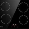 CIARRA CABBIH4-A Built-in Induction Hob 4 Zones Touch Control Ceramic Glass Plate 9 Power Levels Fast Heating Child Safety Lock Black