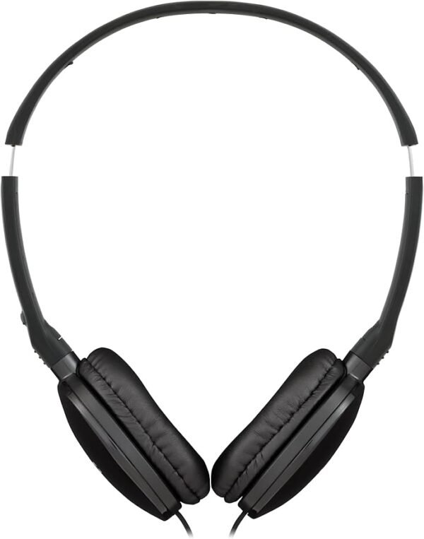 JVC HA-S160M-B Flats Foldable and Compact Headphones in Glossy Trendy Colour, with Switch for Microphone On/Off, Ideal for Teleworking and Online Seminars (Black)