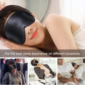 Gritin Silk Sleep Mask, Eye Mask, Light-Blackout Design Ultra Soft & Comfortable